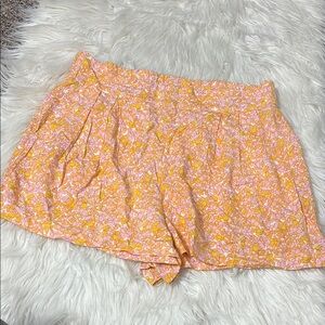 NWOT Volcom Orange Floral Shorts Size L